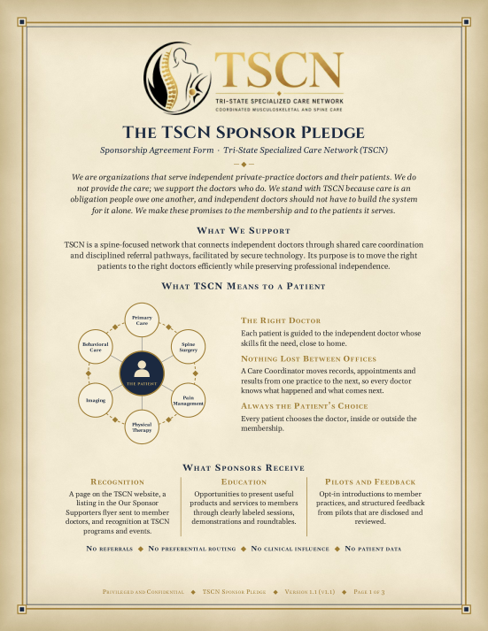 First page thumbnail of the TSCN Sponsor Pledge PDF